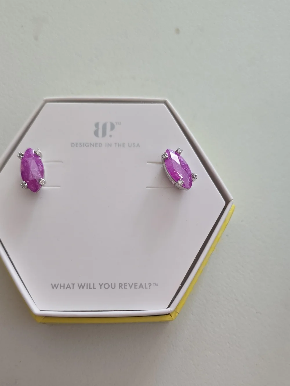 bp Pink Marquise Crystal Stud Earrings